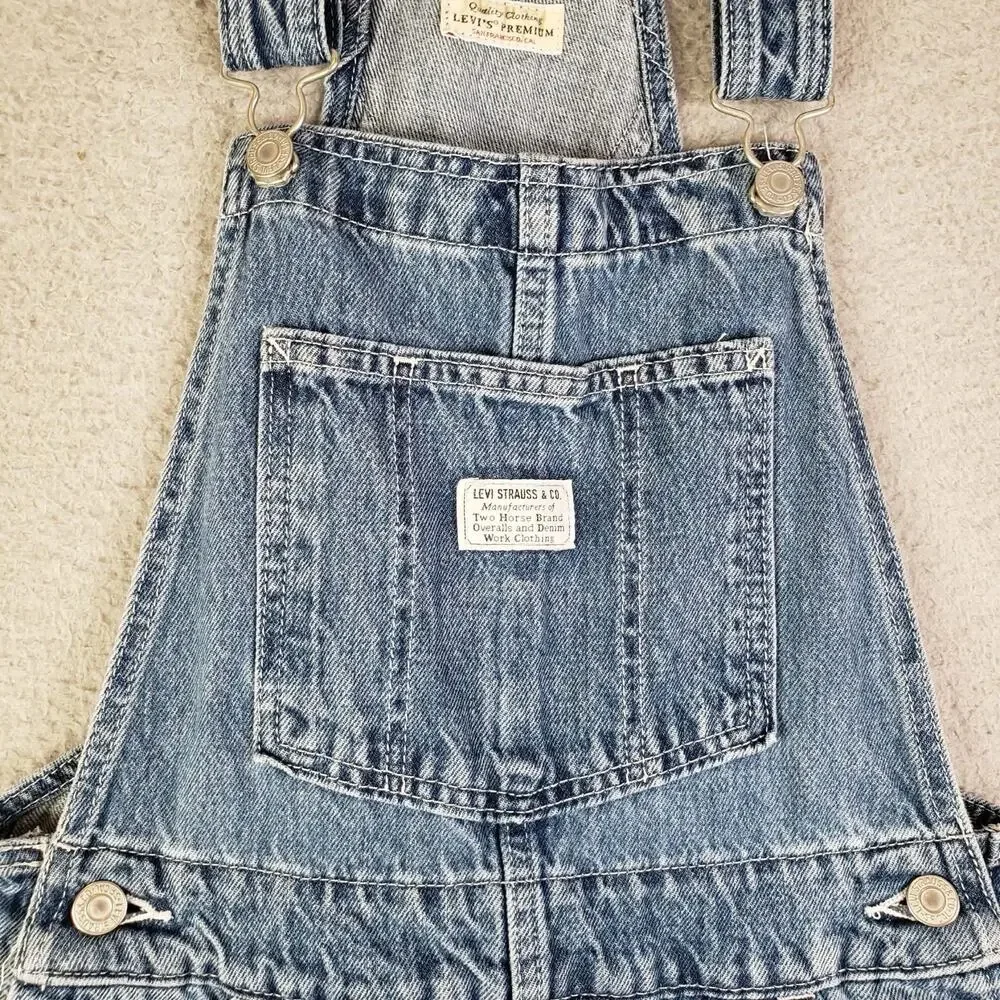 Levi’s Strauss & Co Two Horses Brand Overalls Women’s Size XS Denim Double Knee - Picture 9 of 16